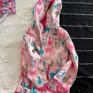 Llama pink 2T rain coat
